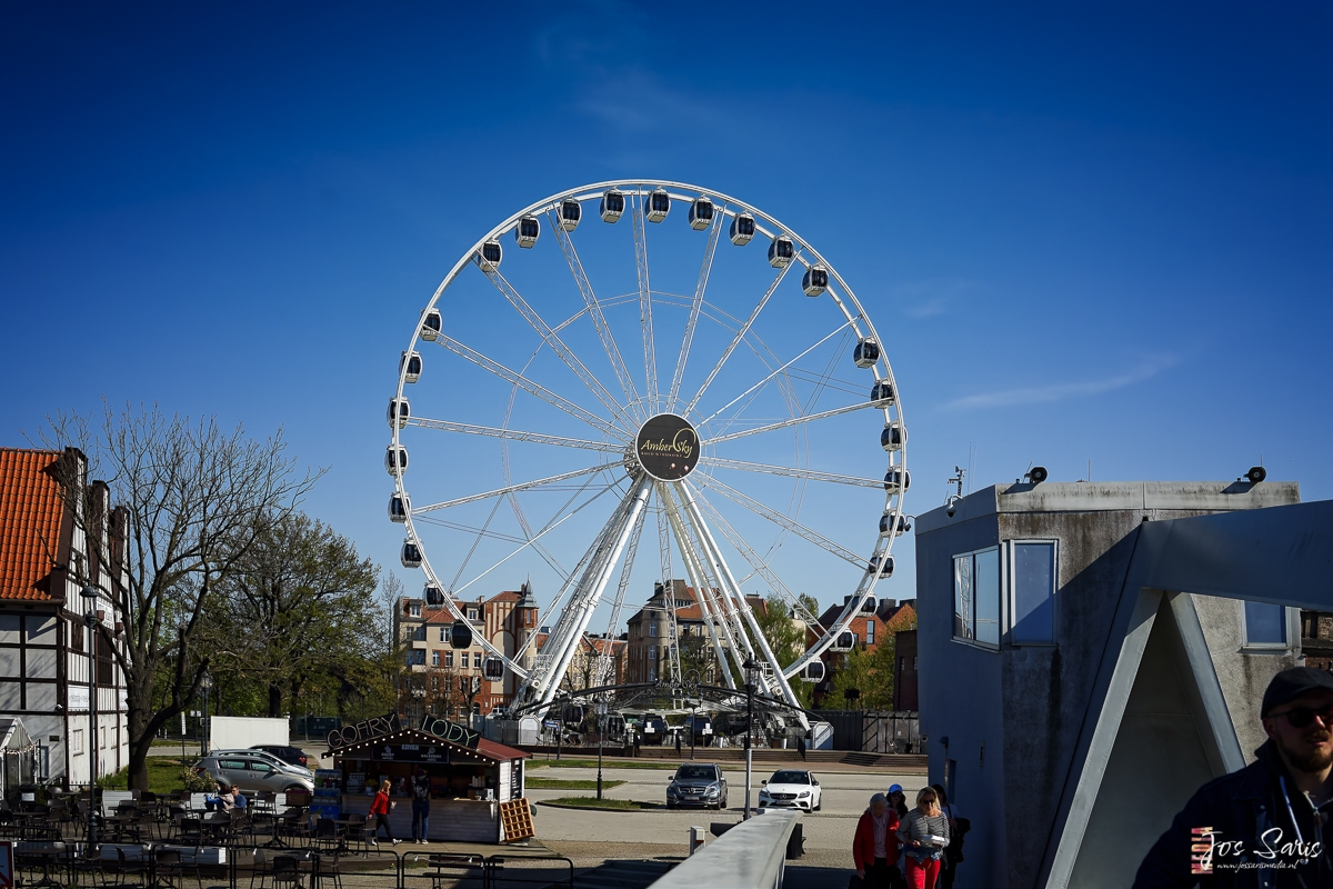 a ferris wheel in a city