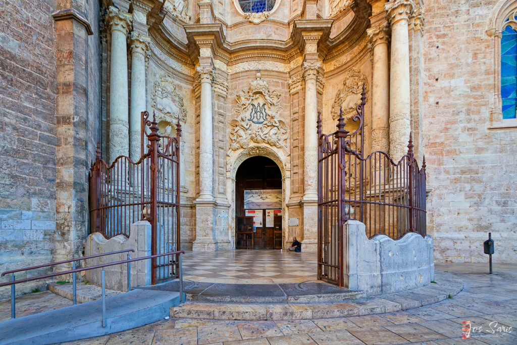 a gated entrance to a building