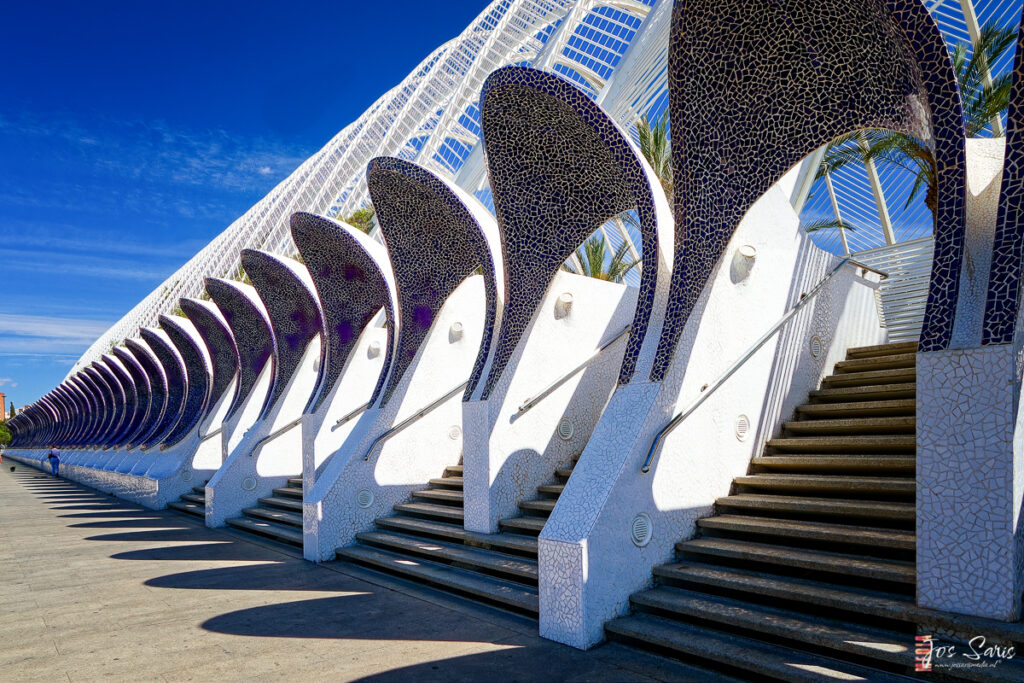 a group of stairs with curved shapes